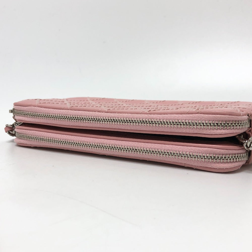 CHANEL Shoulder Bag A82527 lambskin pink CC COCO Mark Matelasse Wild Stitch Women Used