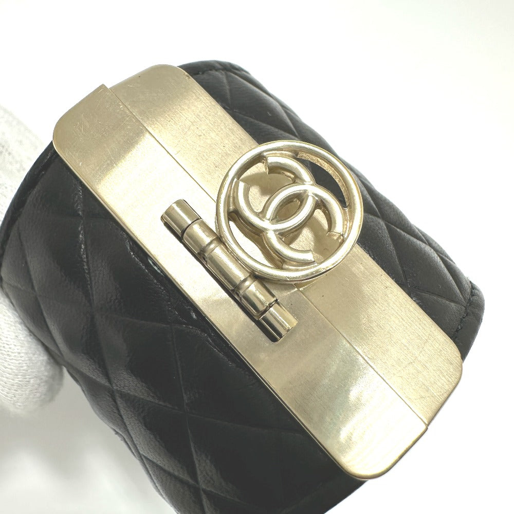 CHANEL Bangle leather black CC COCO Mark Matrasse M
