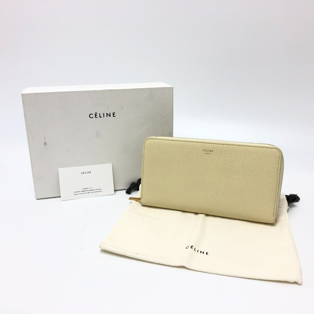 CELINE Long Wallet Purse leather Beige type Long wallet Women Secondhand