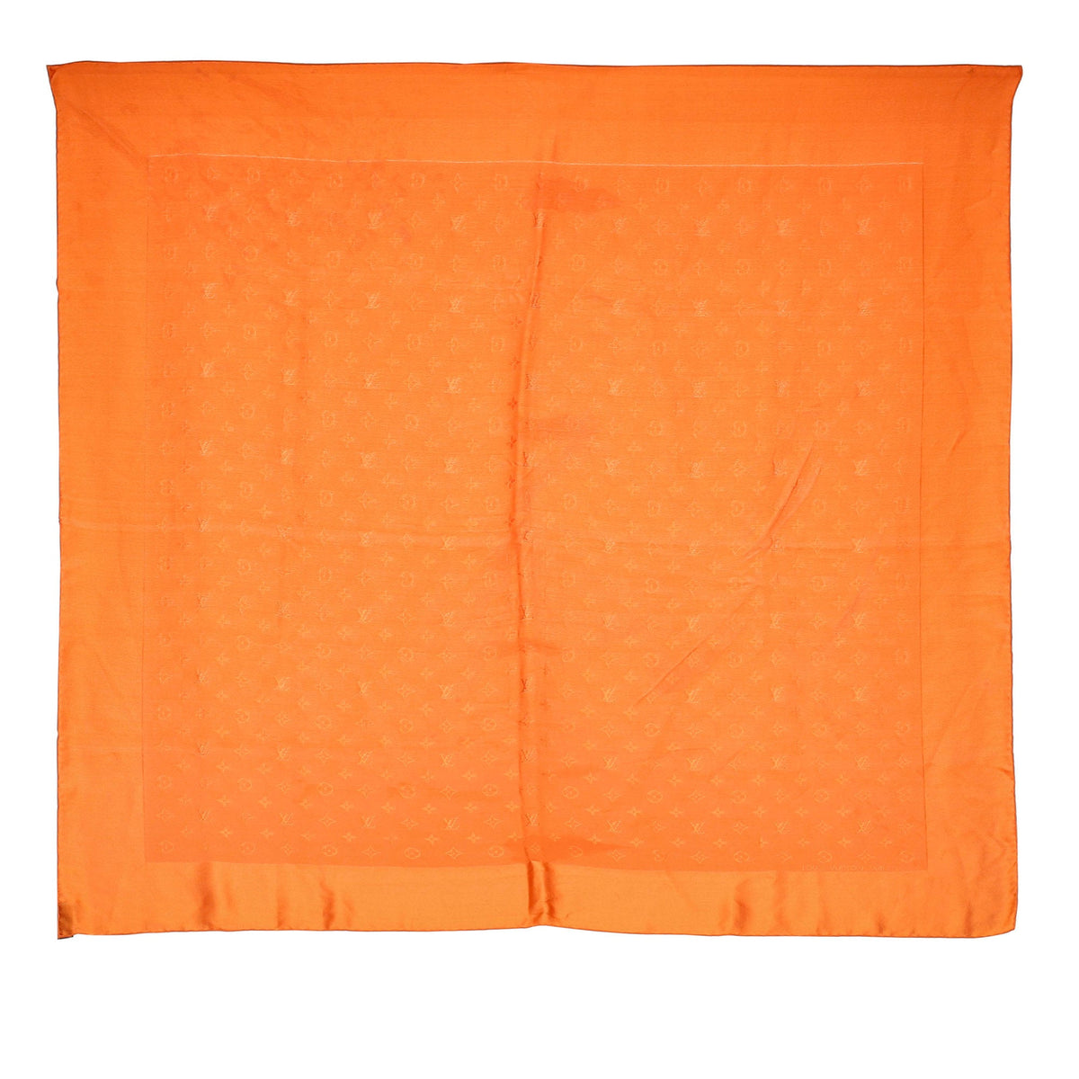 Louis-Vuitton Orange Monogram Monaco Silk Scarf