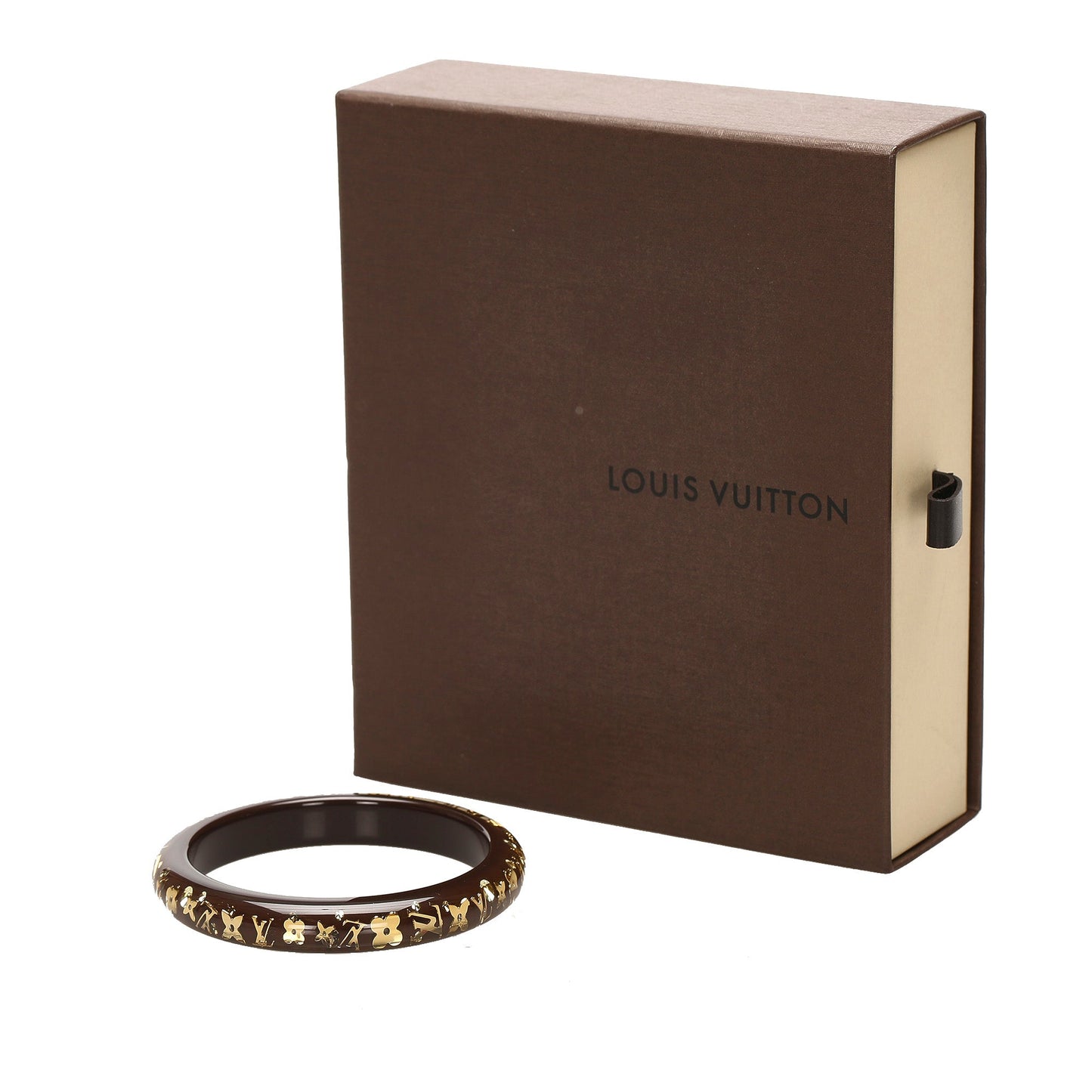 Louis-Vuitton Monogram Inclusion Bangle Brown