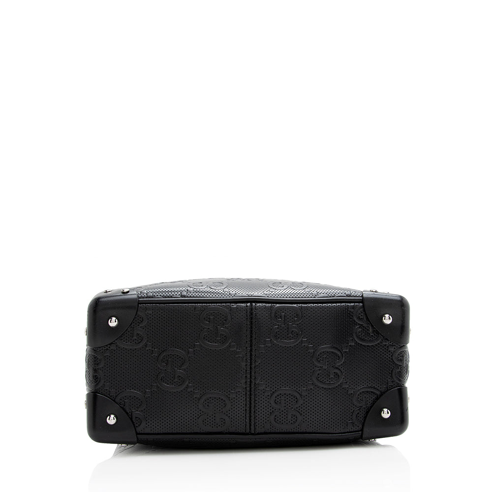 Gucci Calfskin GG Embossed Square Shoulder Bag (SHF-21568)
