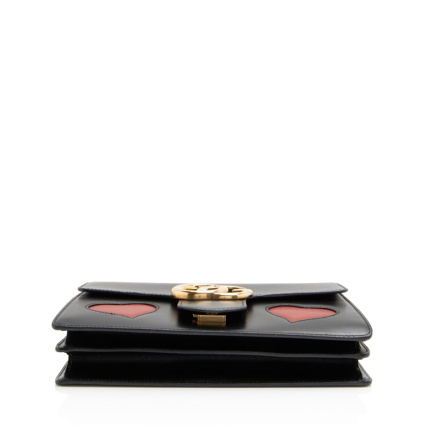 Gucci Calfskin Malaga Kid Heart GG Marmont Small Flap Bag