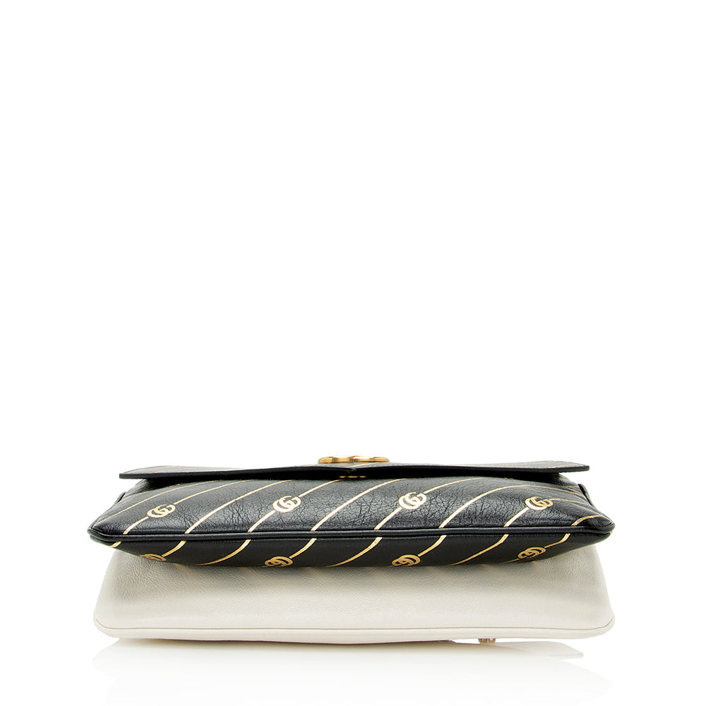 Gucci Calfskin Diagonal Stipe Thiara Double Shoulder Bag (SHF-21686)
