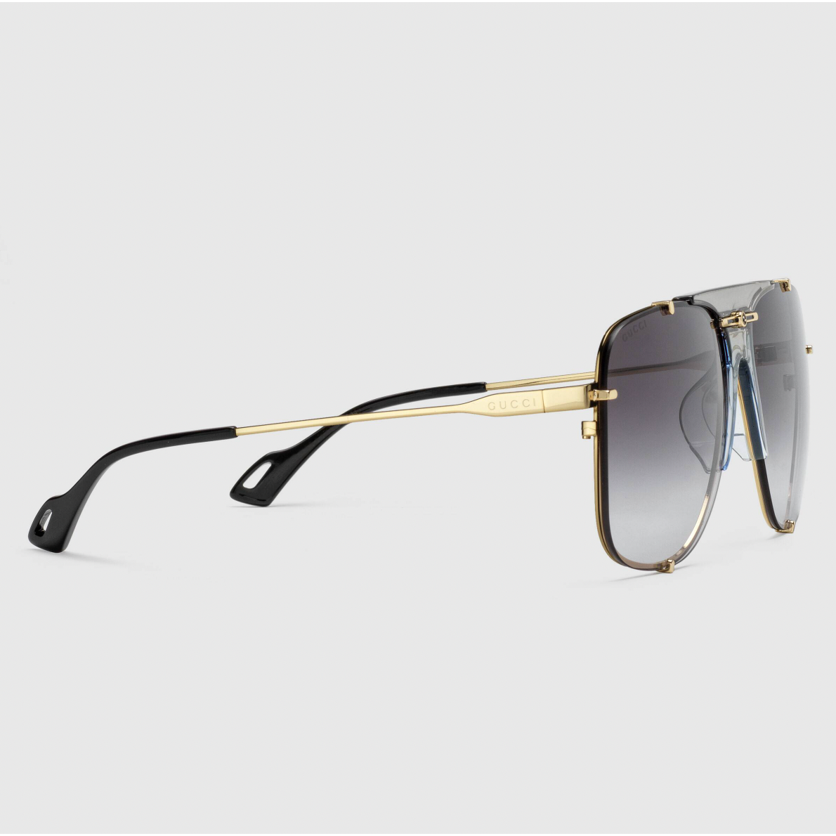 Gucci GG0739SA Sunglasses Gold / Grey Gradient (S) Women's
