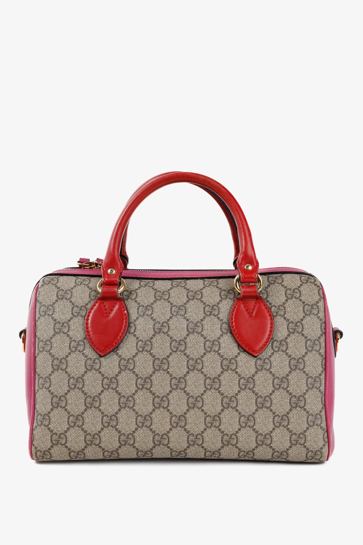 Gucci Beige & Ebony Multicoloured GG Supreme Canvas Top Handle Bag