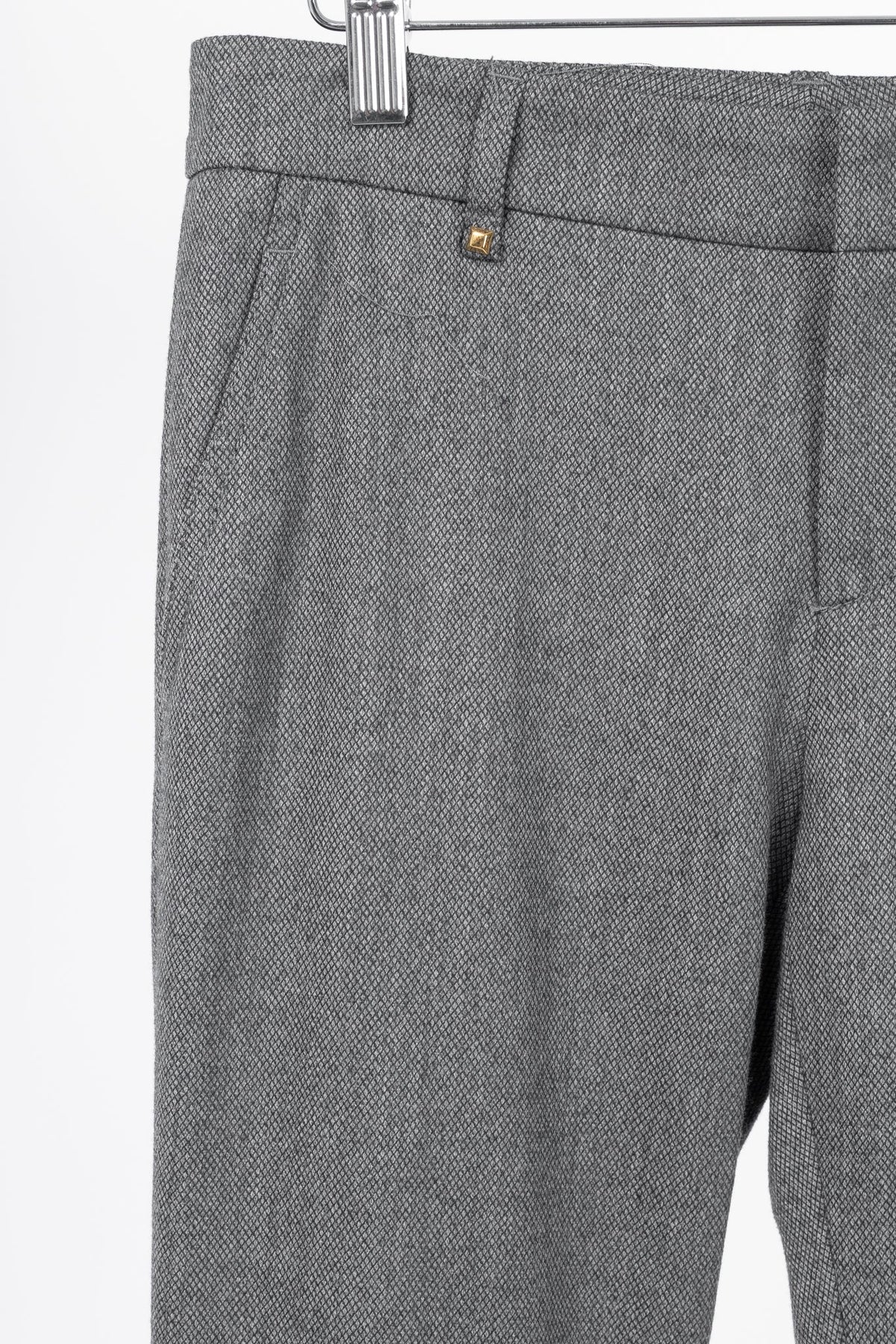 Gucci Grey Birds Eye Slim-Fit Stretch-Wool Studded Trousers