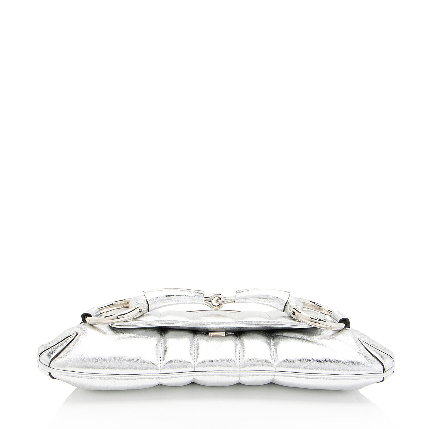 Gucci Metallic Calfskin Horsebit Chain Medium Shoulder Bag (SHF-dYk9f1)