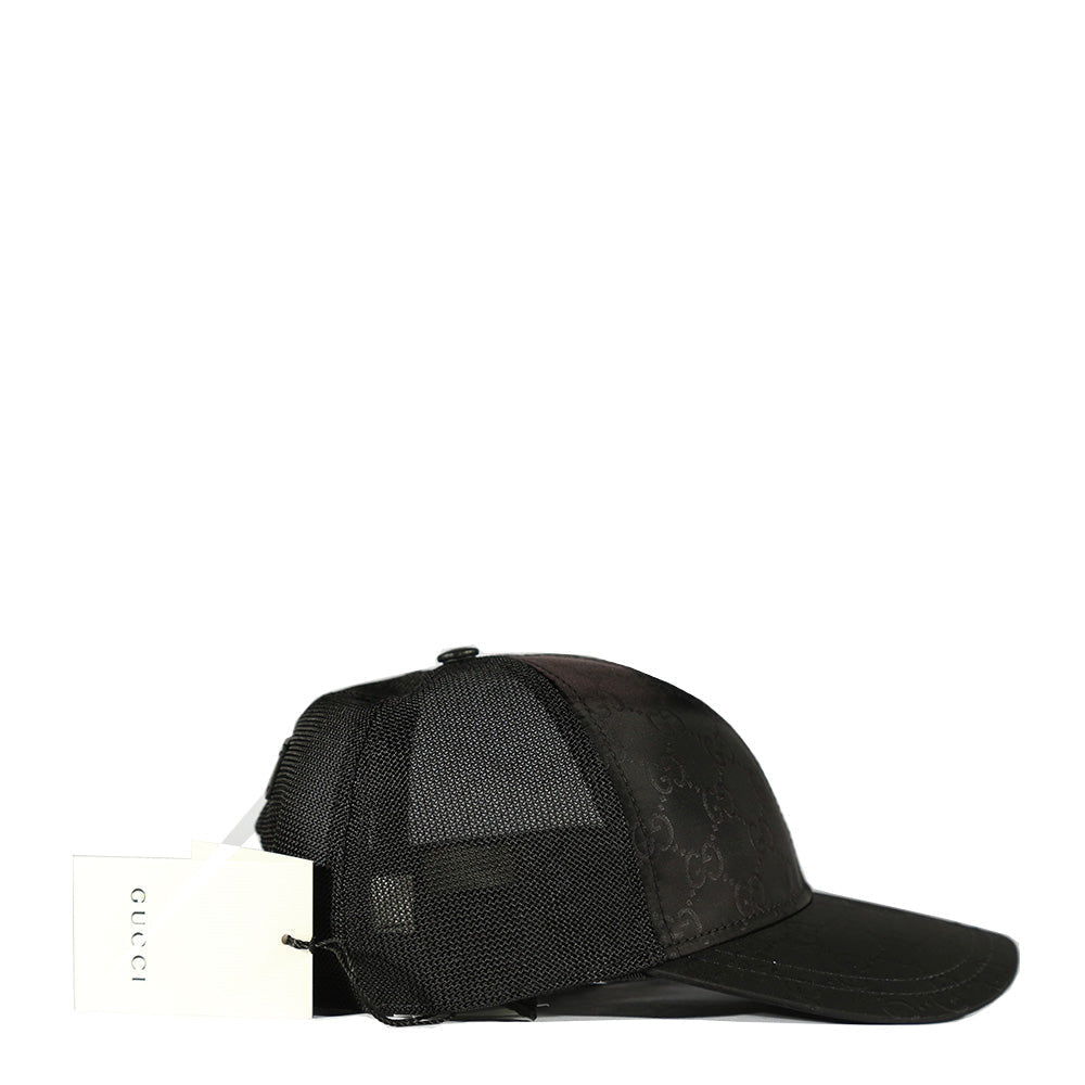 Gucci Signature Hat Unisex Black Nylon Fabric Mesh Baseball Cap 510950 4HD47 (GGH1004)