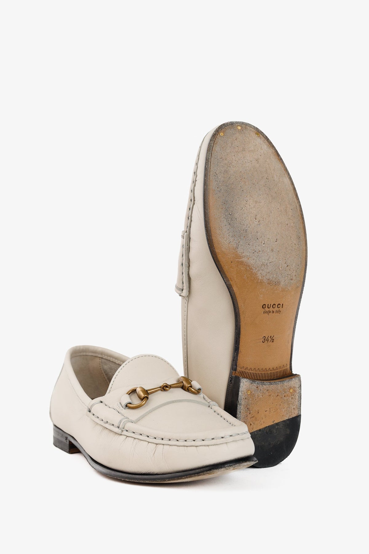 Gucci Horsebit 1953 White Leather Loafers