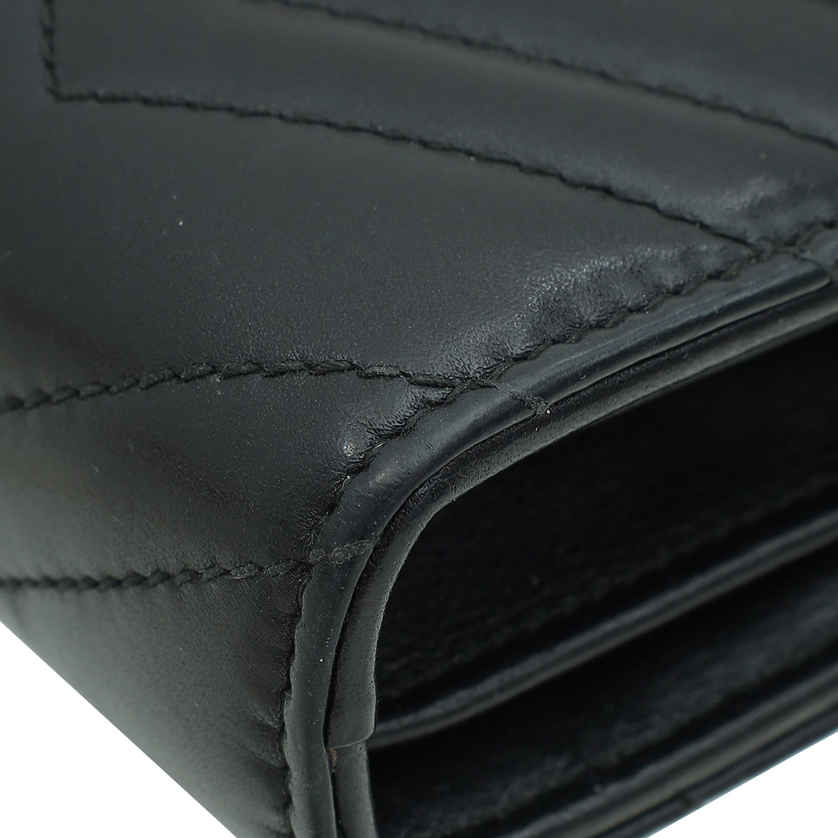 Gucci Black GG Marmont Wallet on Chain
