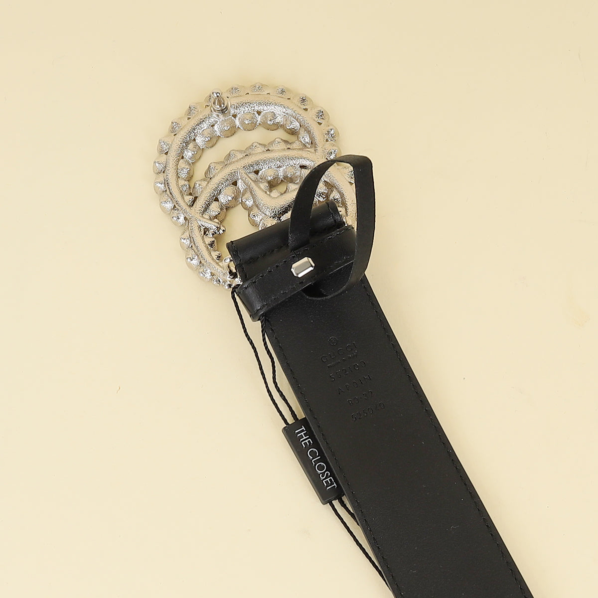 Gucci Black Double G Crystal Belt 32
