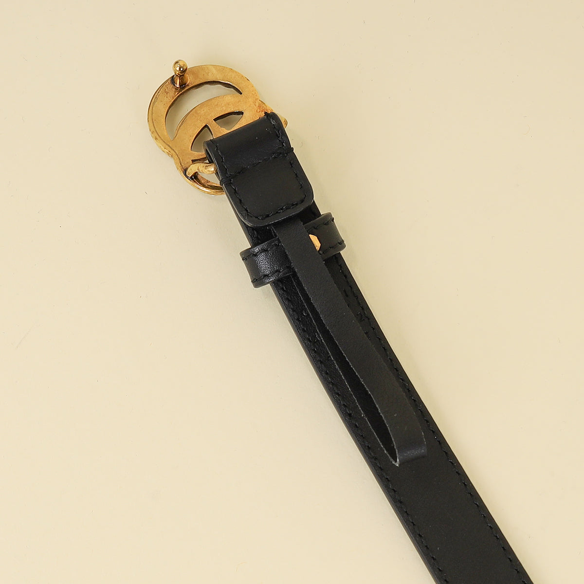 Gucci Black Double G Pearl 20mm Belt 34