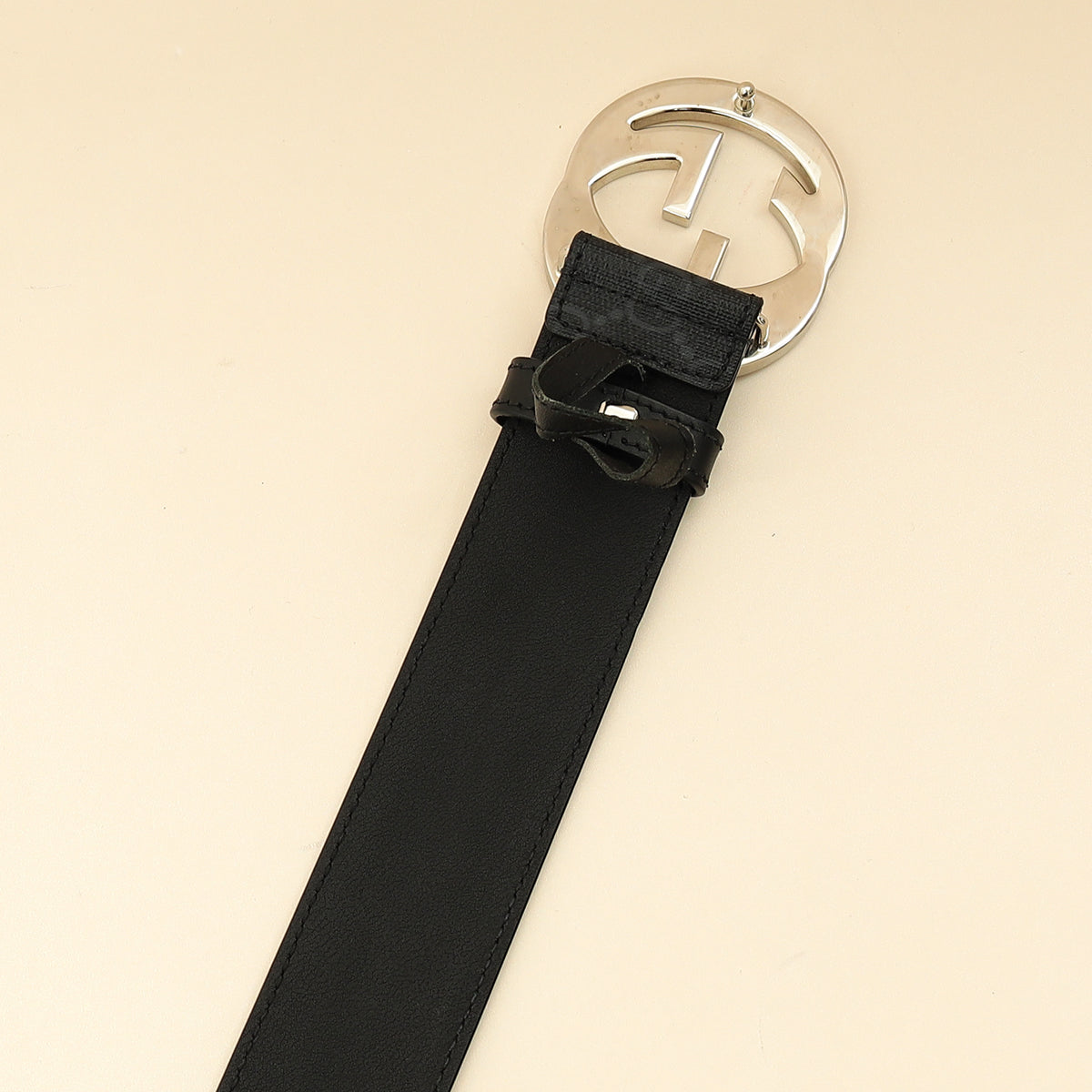 Gucci Bicolor GG Supreme Interlocking G Buckle Belt 38