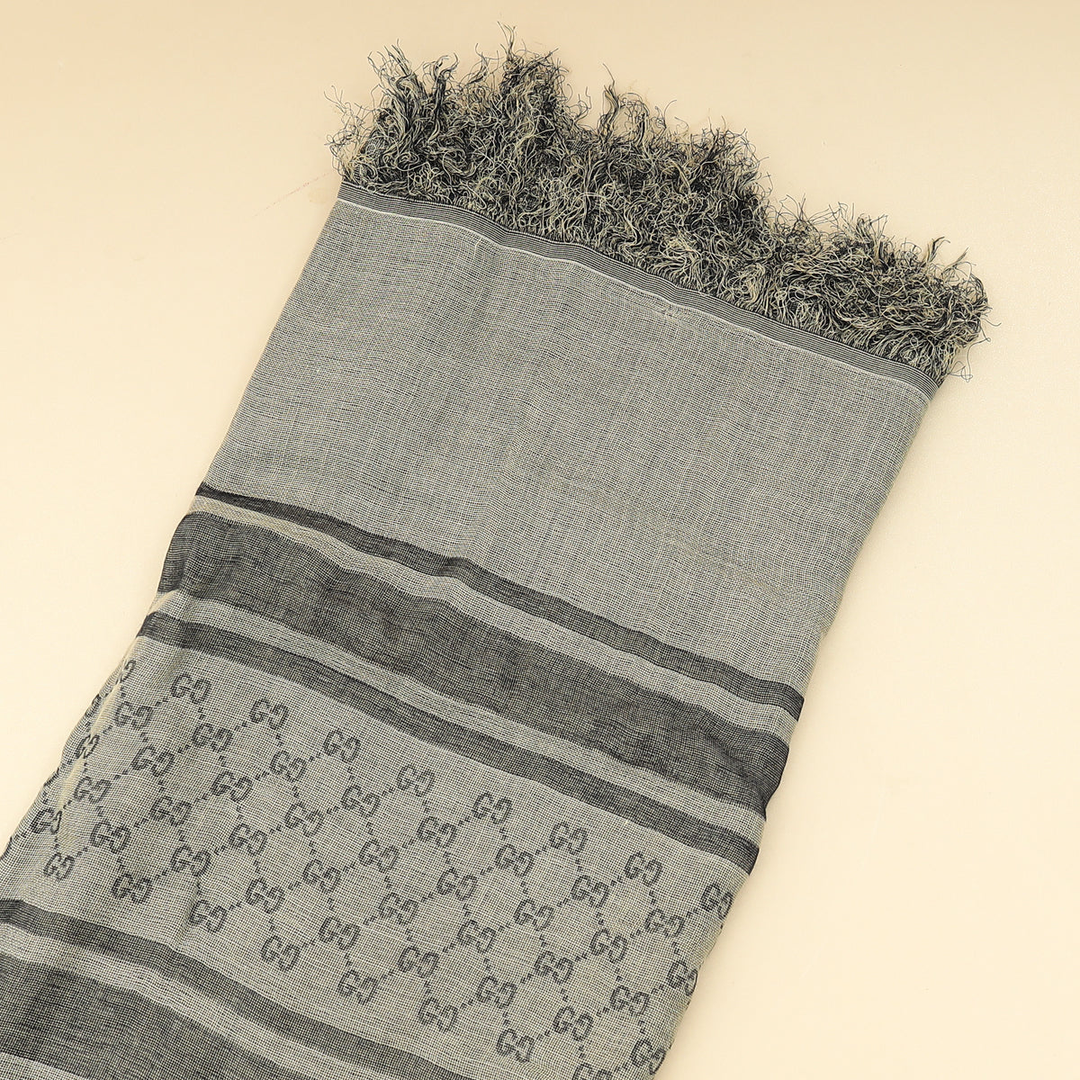 Gucci Gray GG Diamante Survive Shawl Scarf