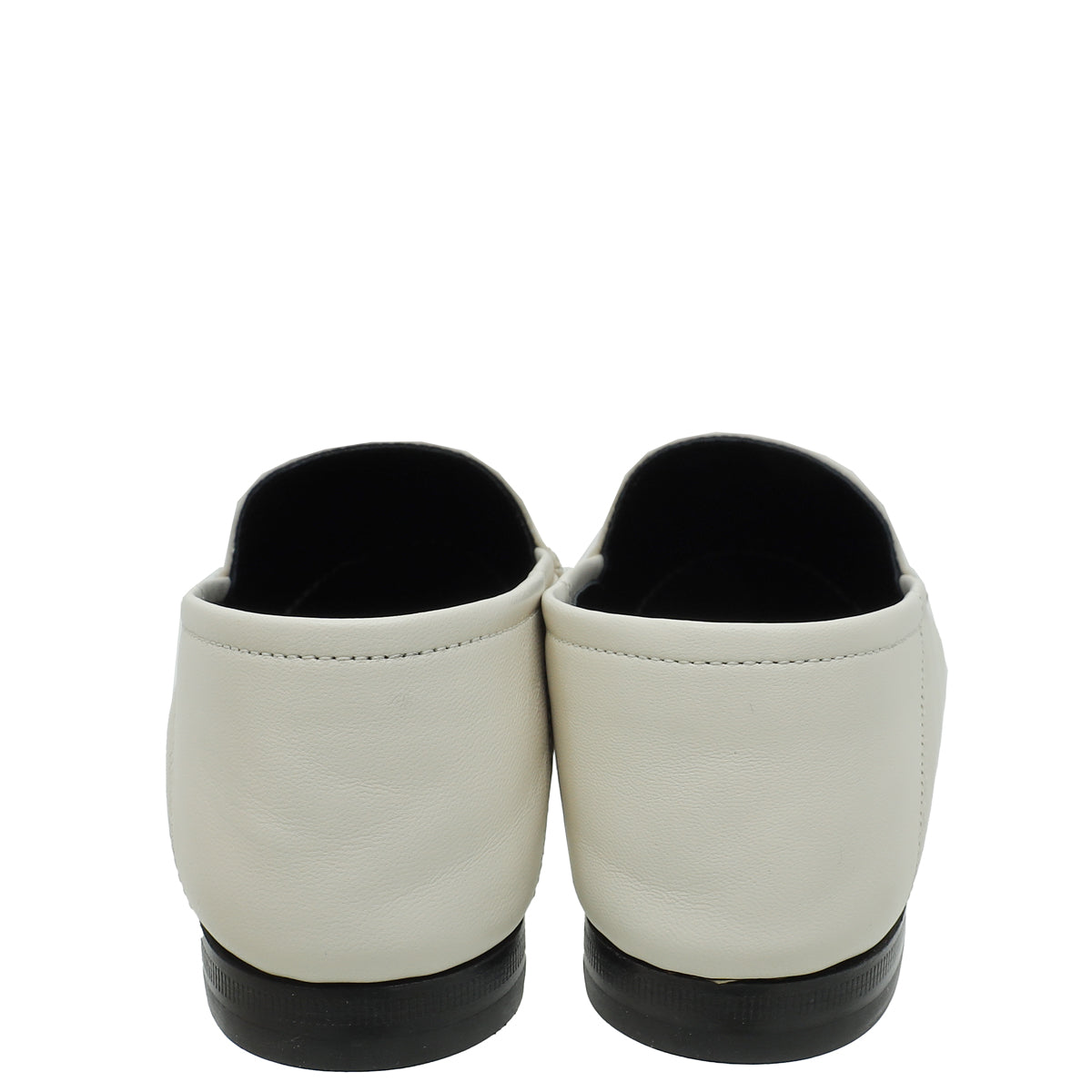 Gucci White Horsebit Loafers 35