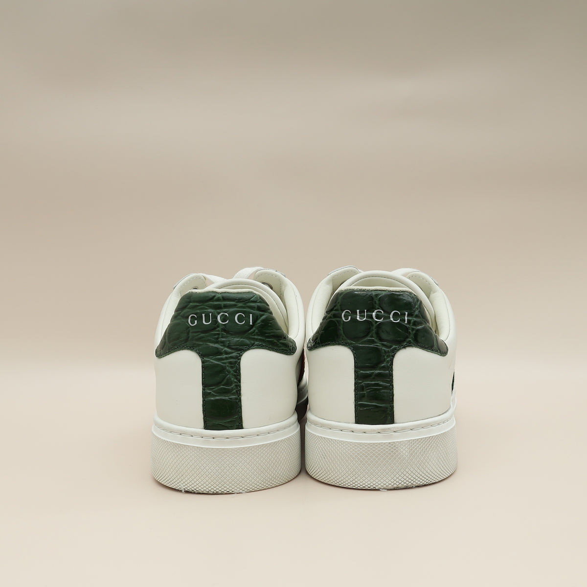 Gucci White Ace With Web Trainer Sneaker 36.5