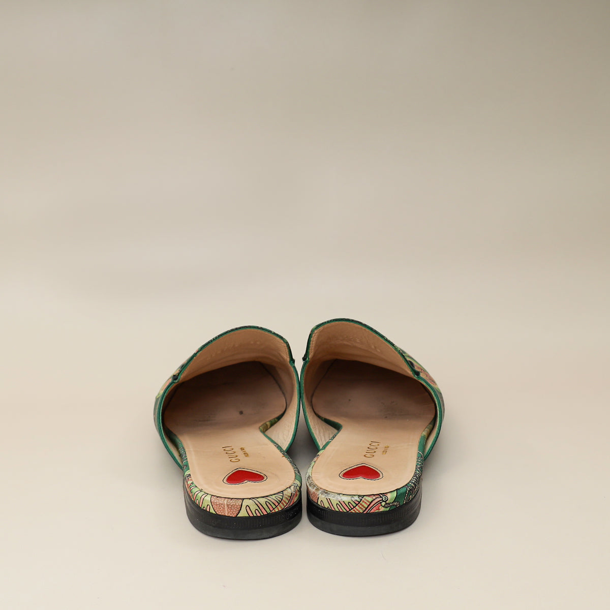 Gucci Multicolor Princetown Satin Print Mules 38