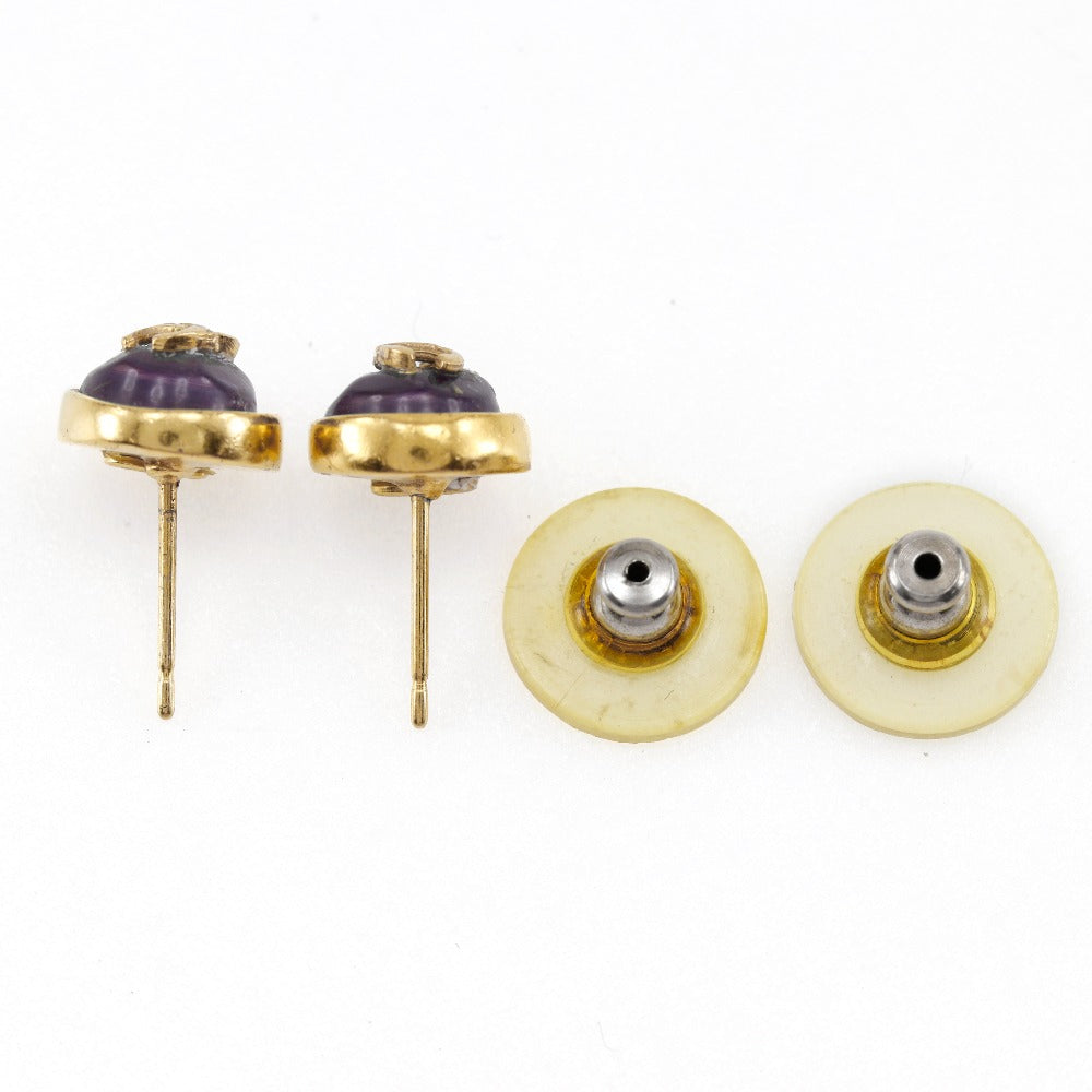 CHANEL Pierce Plated Gold gold COCO Mark Women Used