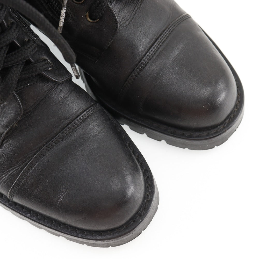 CHANEL boots leather black Sports line Women 35 Used