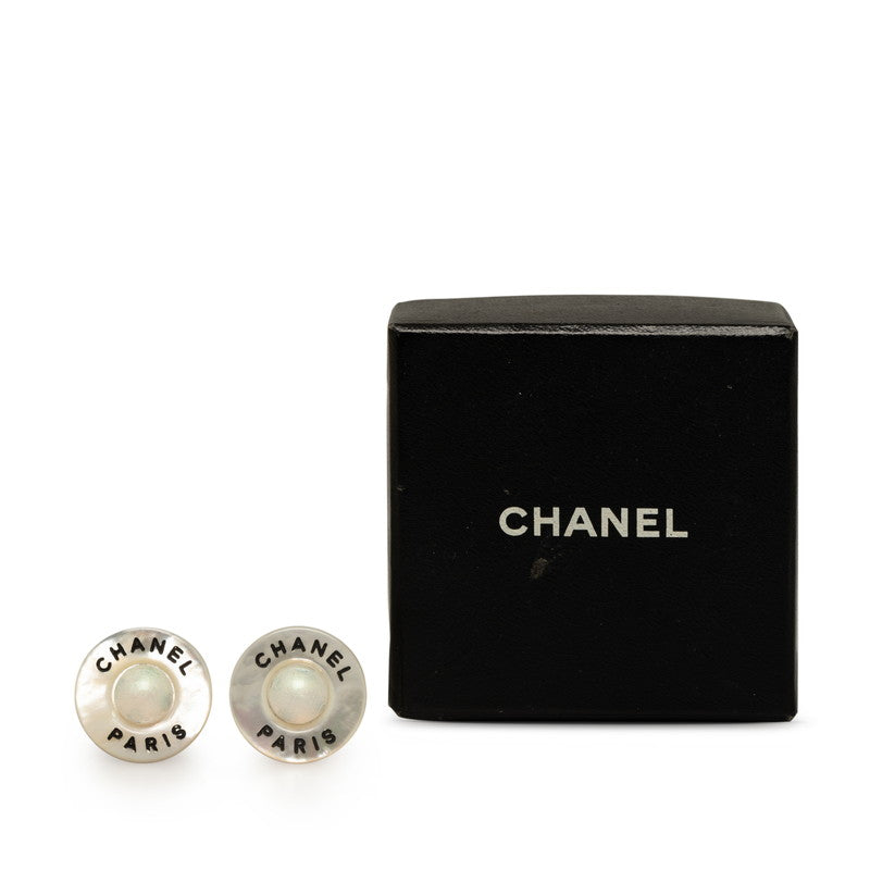 Chanel Faux Pearl CC Clip On Earrings Metal Earrings in Good condition
