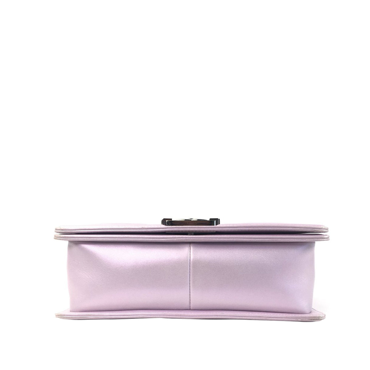 CHANEL Medium Metallic Chevron Quilted Lambskin Boy Flap Bag