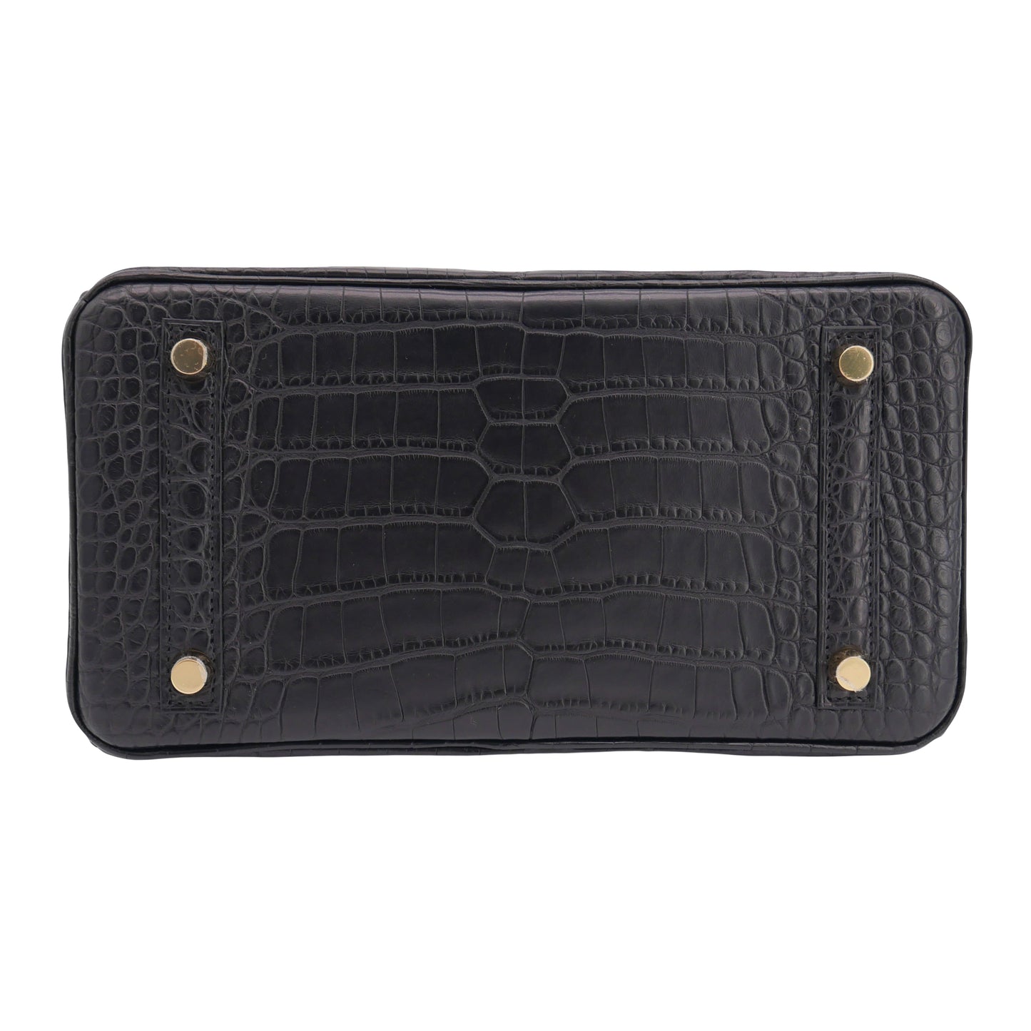Hermès 25cm Birkin Black Matte Alligator Gold Hardware