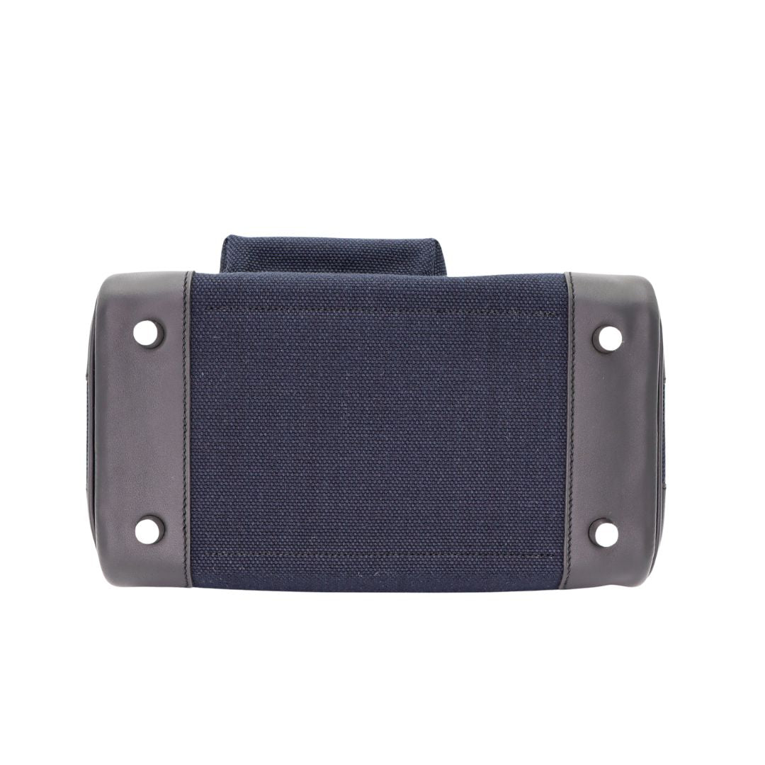 Hermès 25cm Birkin Cargo Bleu Marine/Black Canvas/Swift Leather Palladium Hardware