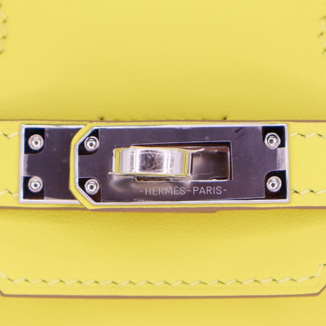 Hermès 25cm Birkin Lime Swift Leather Palladium Hardware
