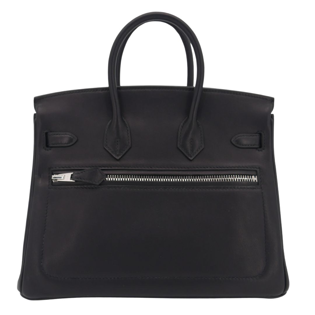 Hermès 25cm Birkin Rock Black Volupto Leather Palladium Hardware