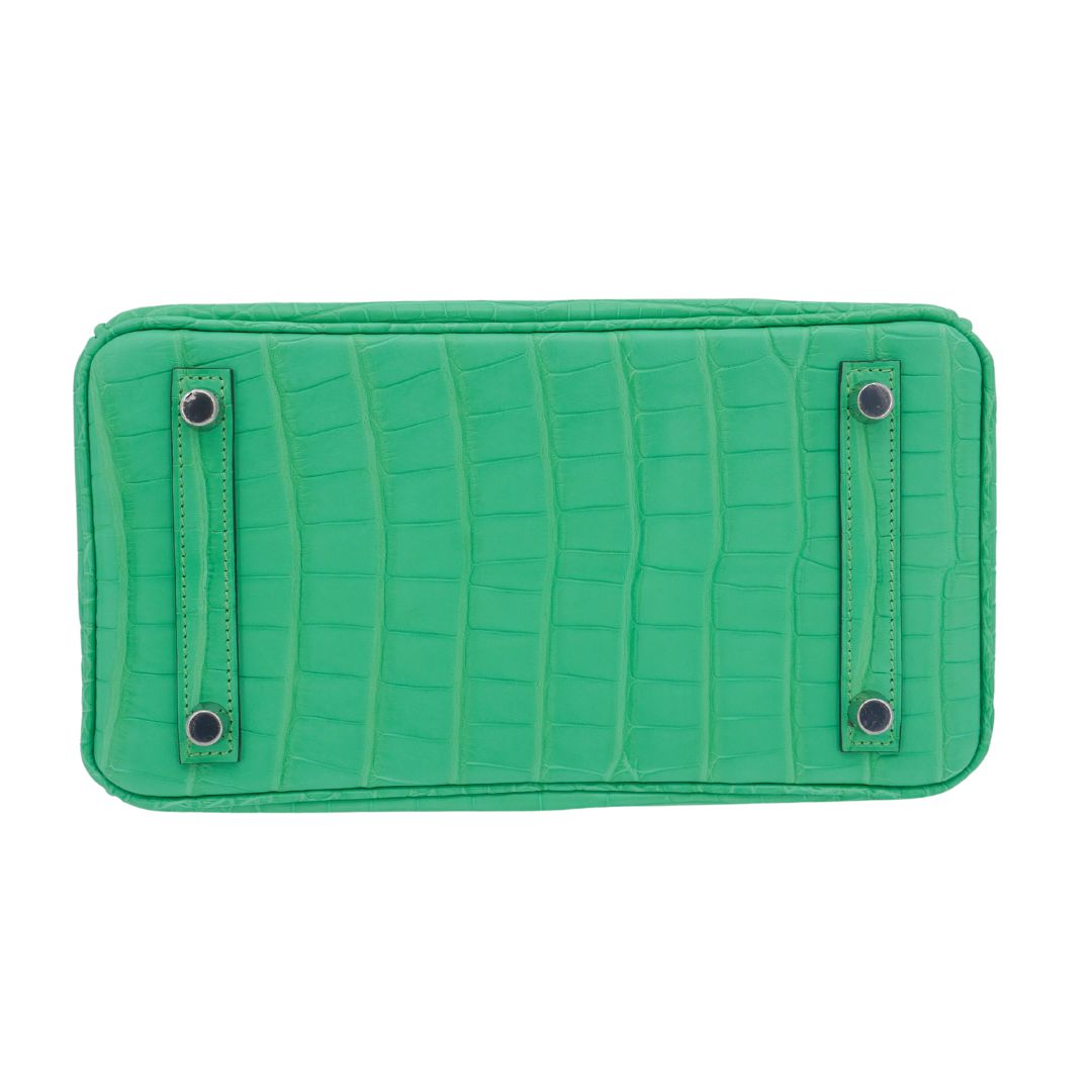 Hermès 25cm Birkin Vert Comics Matte Alligator Palladium Hardware