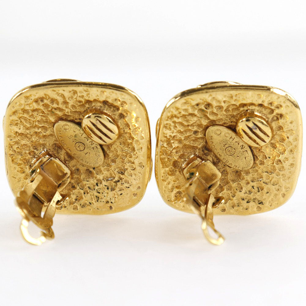 CHANEL Earring Plated Gold gold vintage COCO Mark Women Used