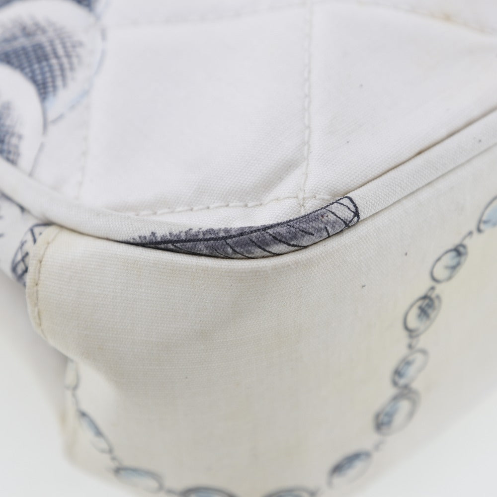 CHANEL Handbag canvas white Women Used