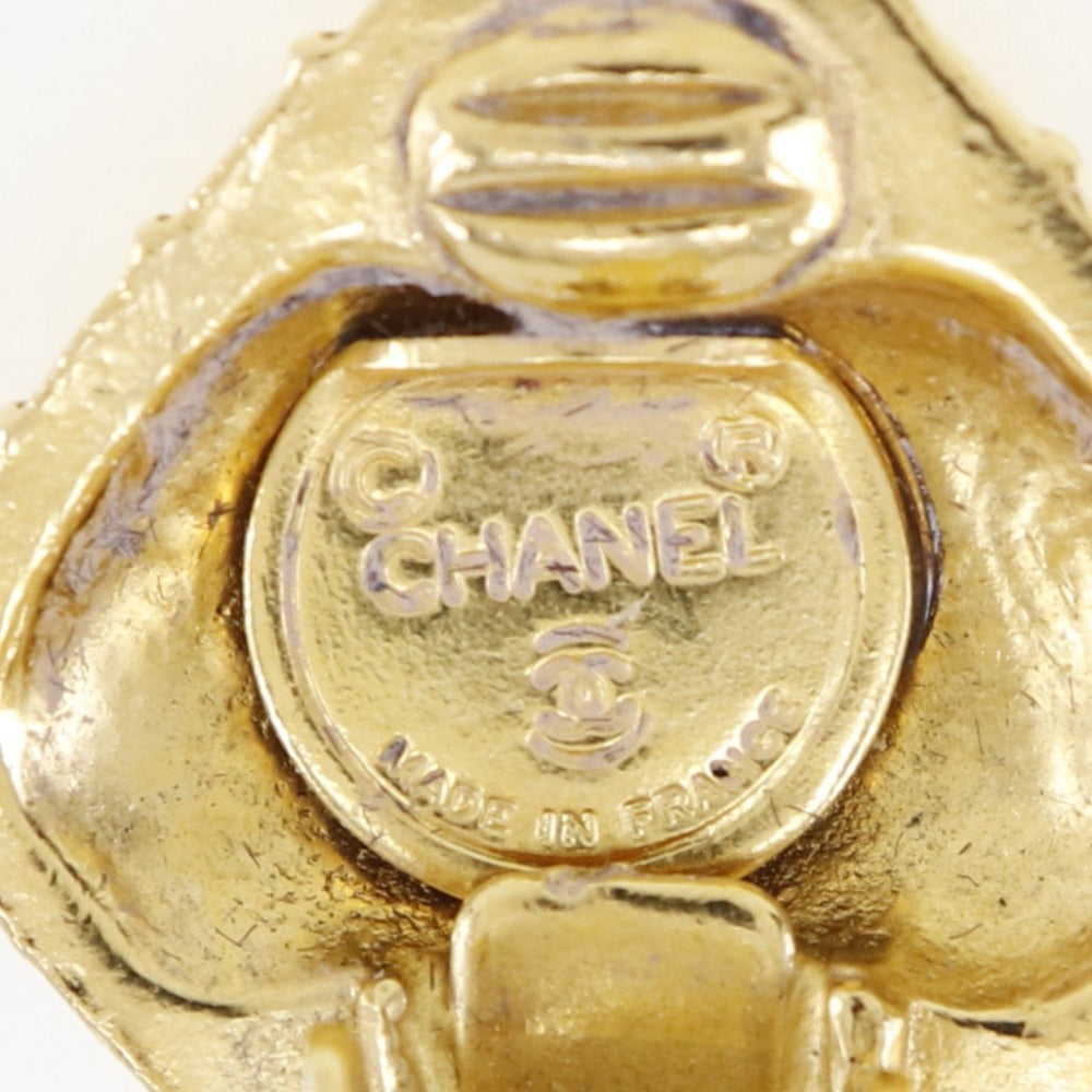 CHANEL Earring Plated Gold gold quilting Women Used