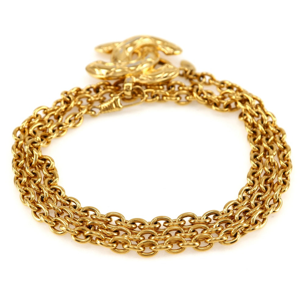 CHANEL belt Plated Gold gold vintage COCO Mark Chain belt Women Used