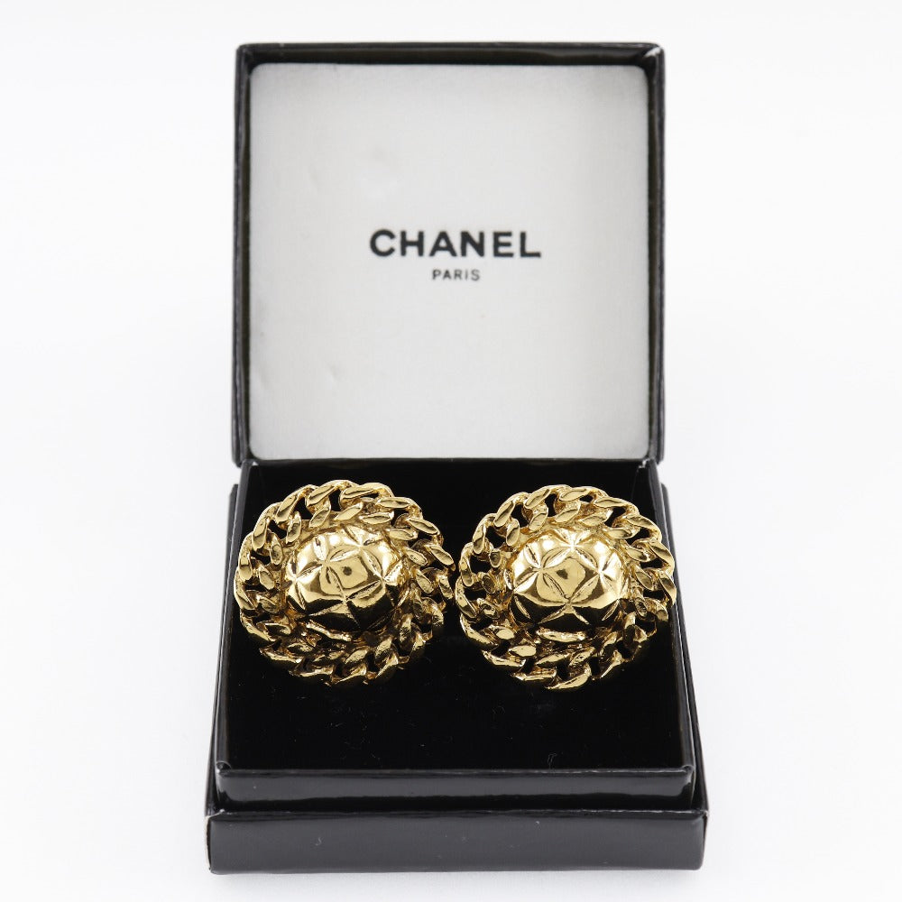CHANEL Earring Plated Gold gold vintage Matrasse Chain COCO Mark Women Used