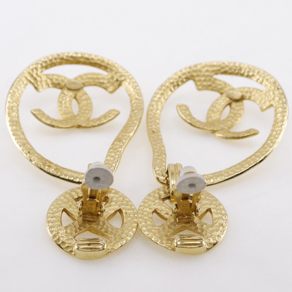 CHANEL Earring Plated Gold gold teardrop COCO Mark