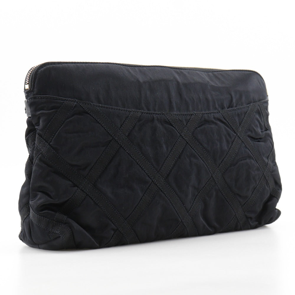 CHANEL Clutch bag Satin black 2WAY tote Ecoport