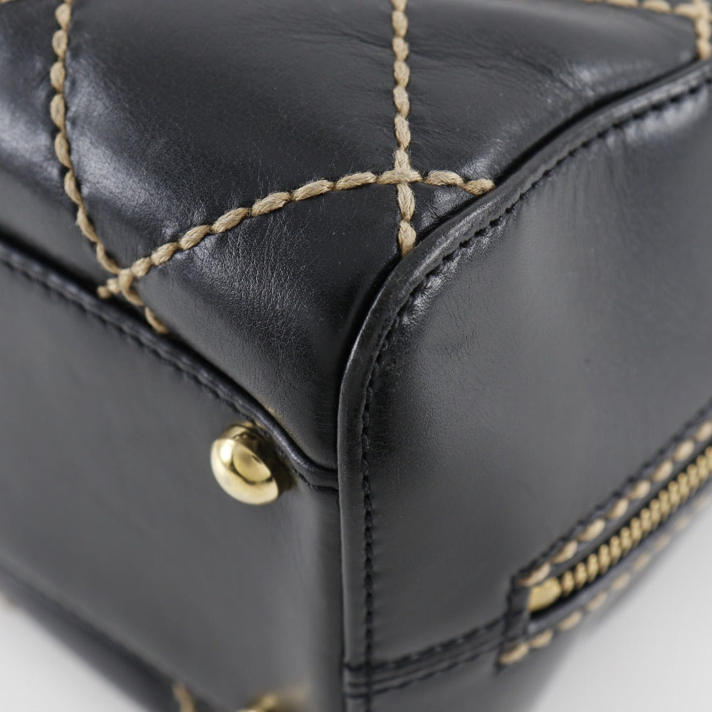 CHANEL Handbag A18121 Calfskin black Wild stitch Mini Boston