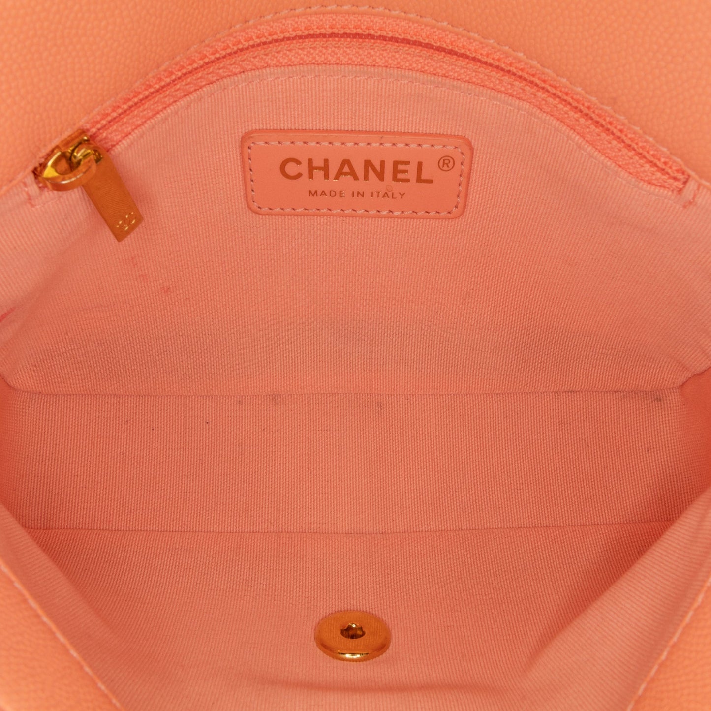 Orange Chanel Mini Quilted Caviar CC You Flap Crossbody Bag