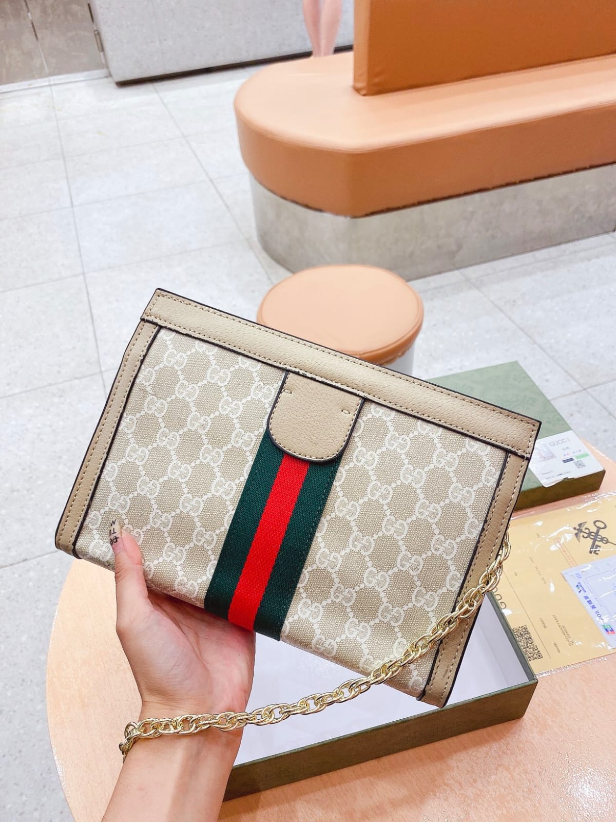 Gucci Canvas Supreme (Crossbody Shoulder) Handbag