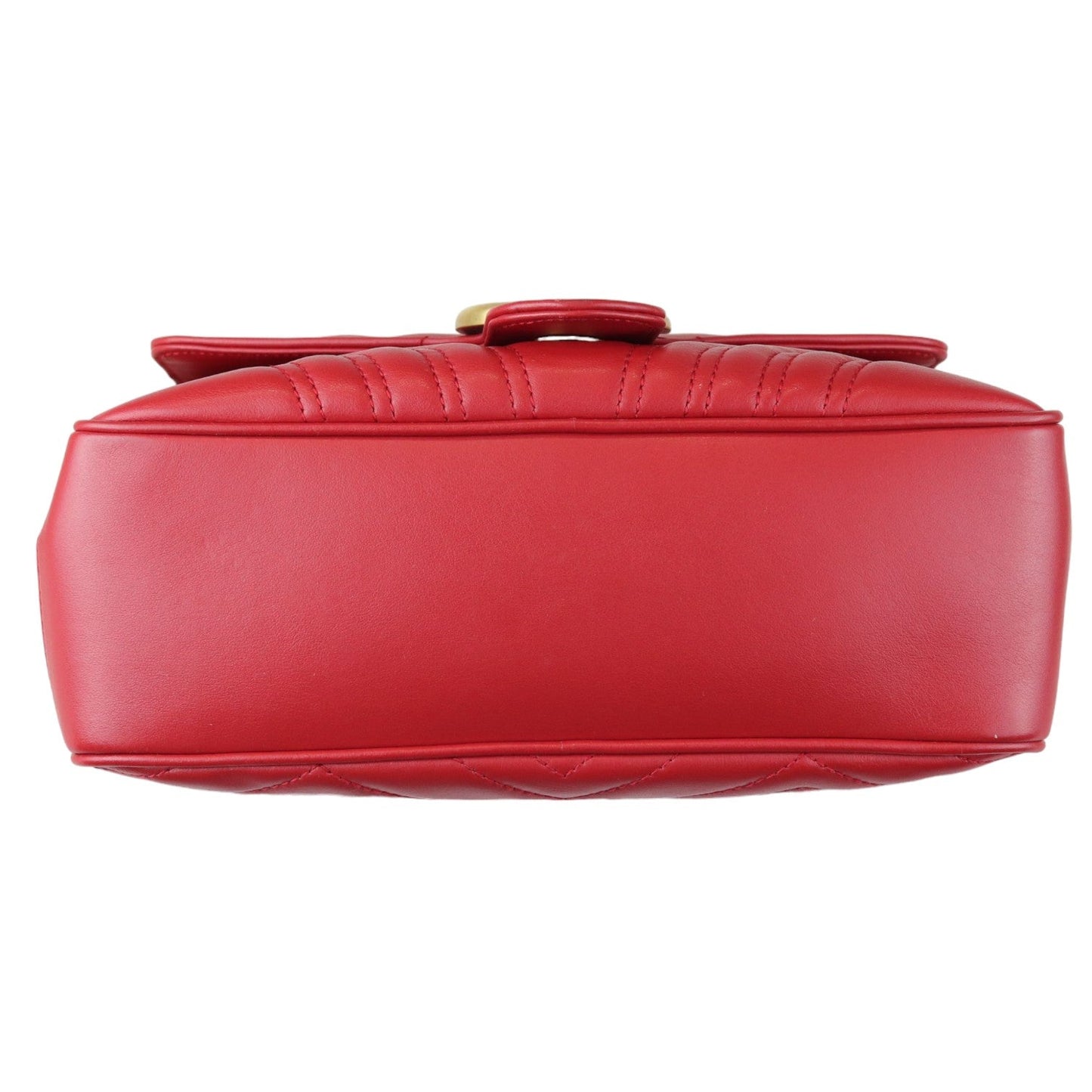 Gucci GG Marmont Top Handle Small Shoulder Calfskin Matelasse Red GHW