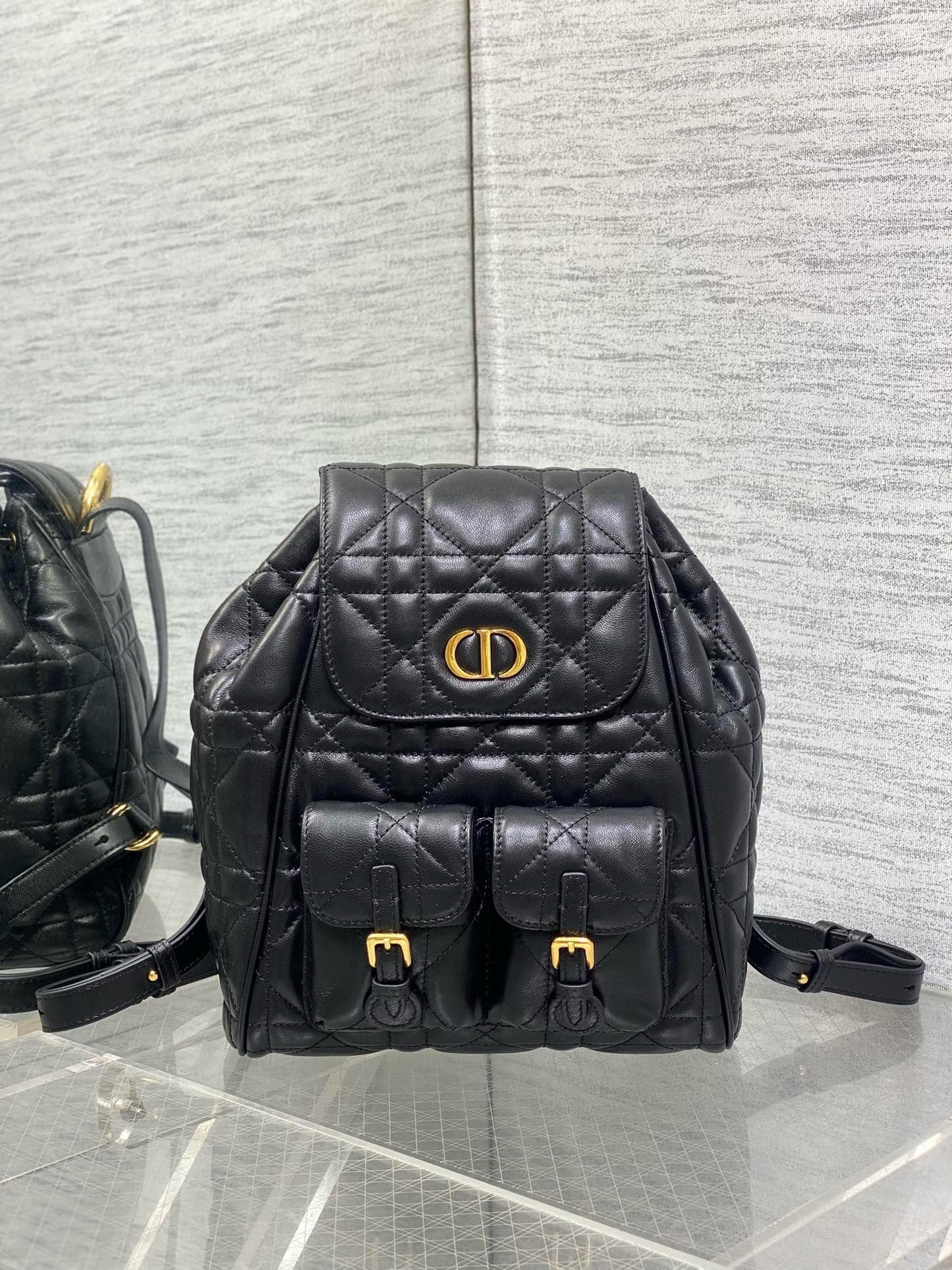 DR478 Small/Medium Dior Caro Backpack / HIGHEST QUALITY VERSION