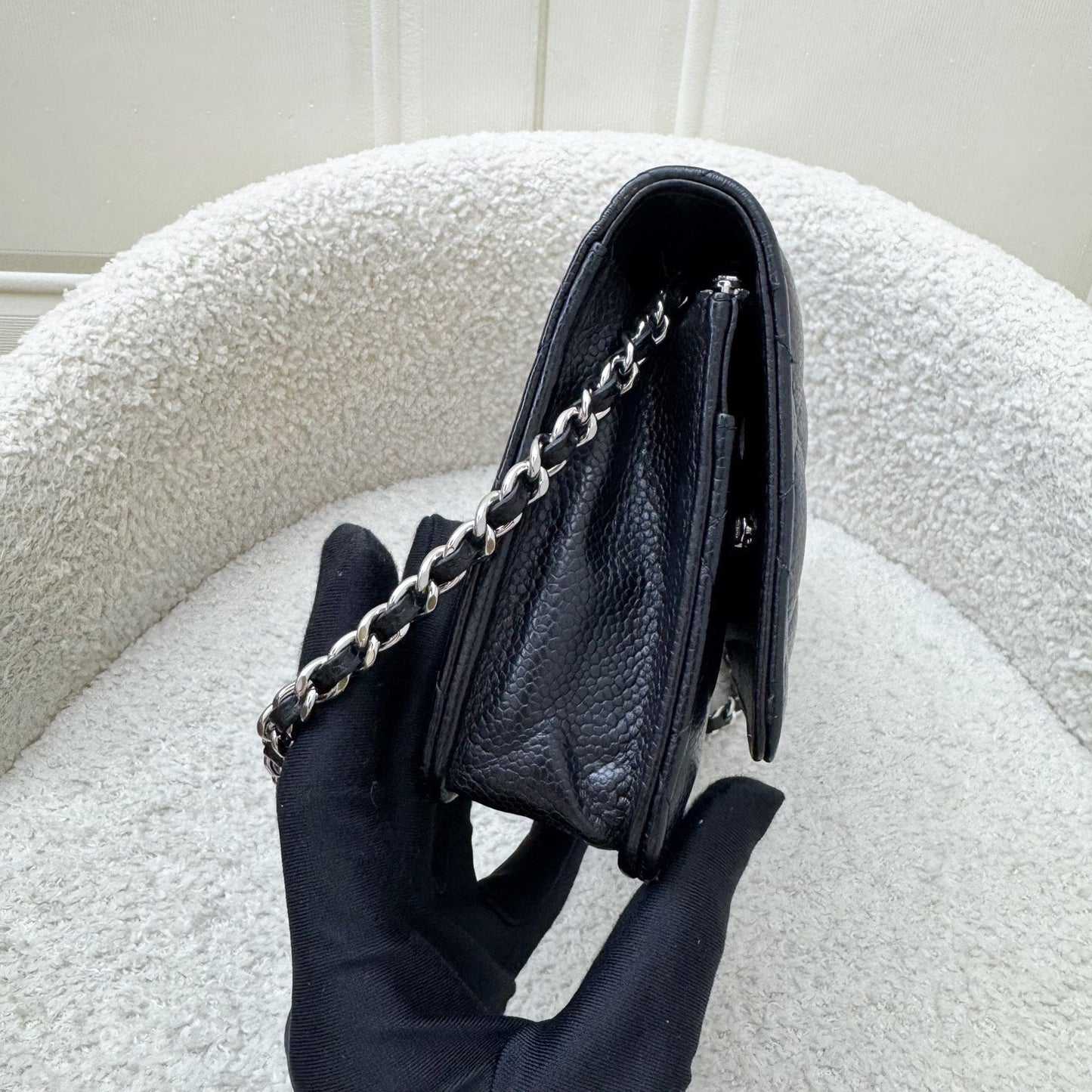 Chanel Classic Wallet on Chain WOC in Black Caviar and SHW