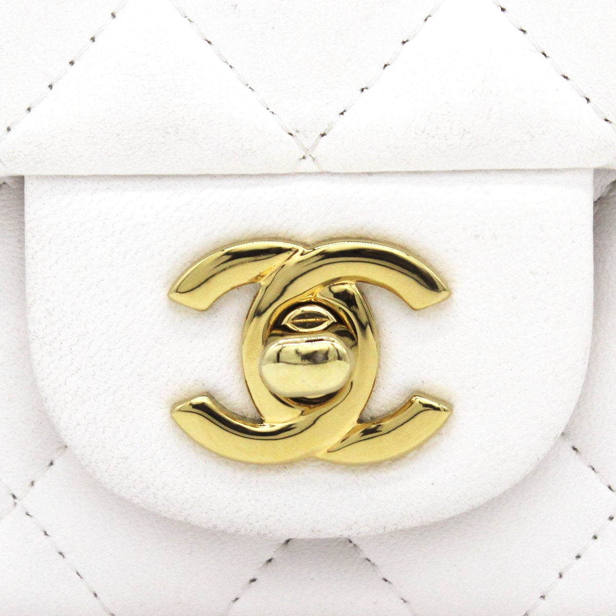 Classic Flap Mini Quilted Lambskin White