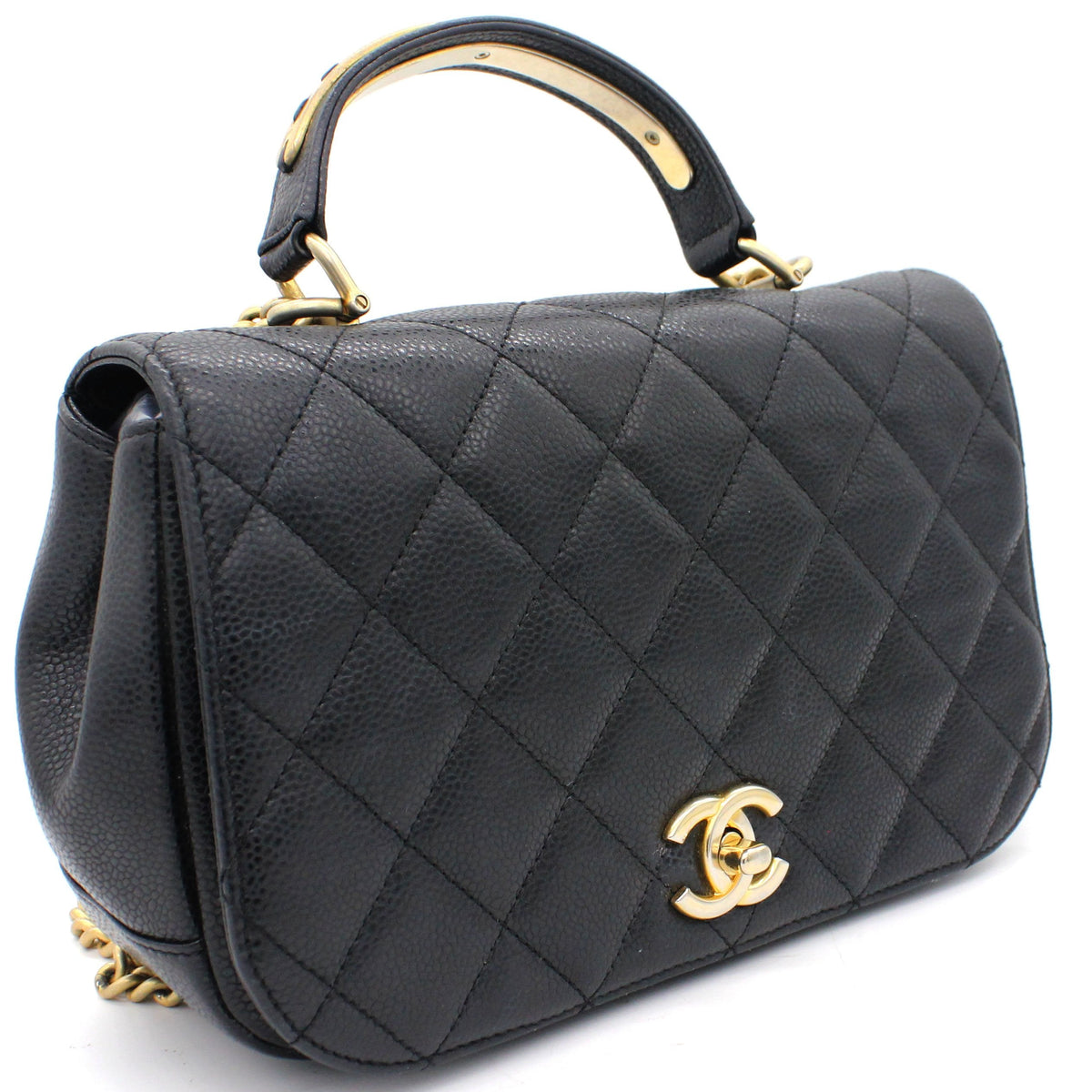 Caviar Carry Around Flap Bag Black