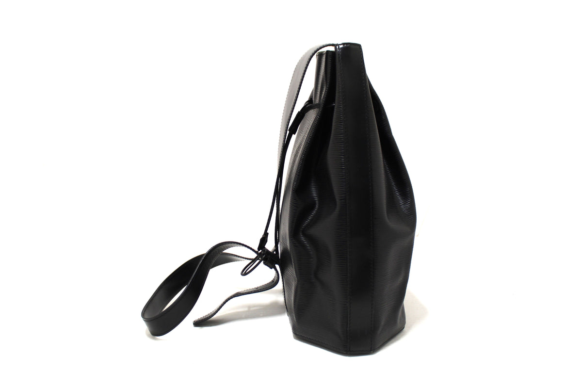 Louis Vuitton Black Epi Leather Sac a Dos Drawstring Sling Bag