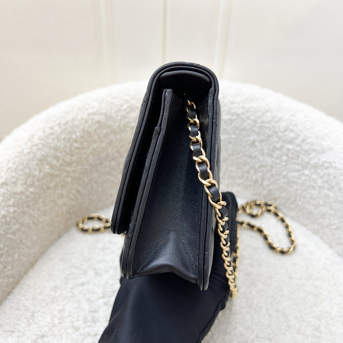 Chanel Classic Wallet on Chain WOC in Black Lambskin and GHW