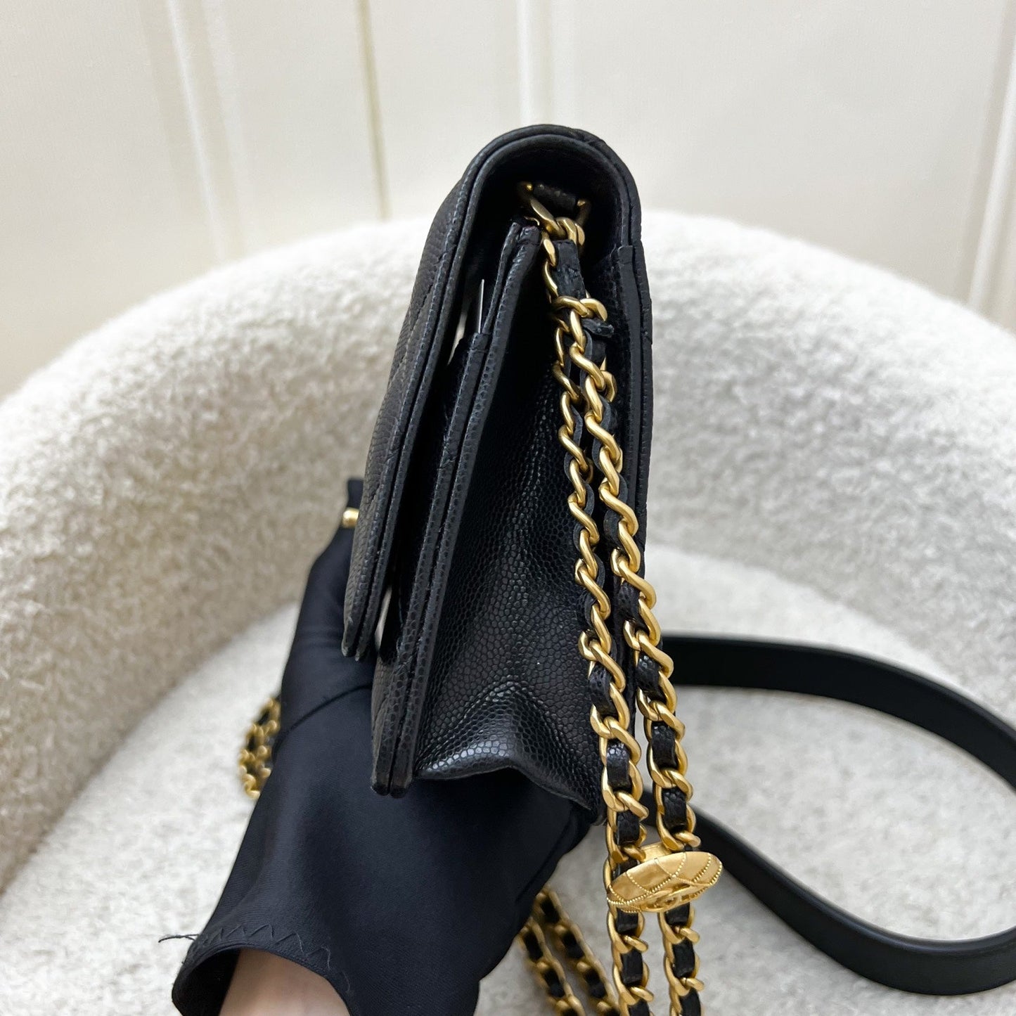 Chanel Twist Your Buttons Wallet on Chain WOC in Black Caviar and AGHW (Model: AP2840)
