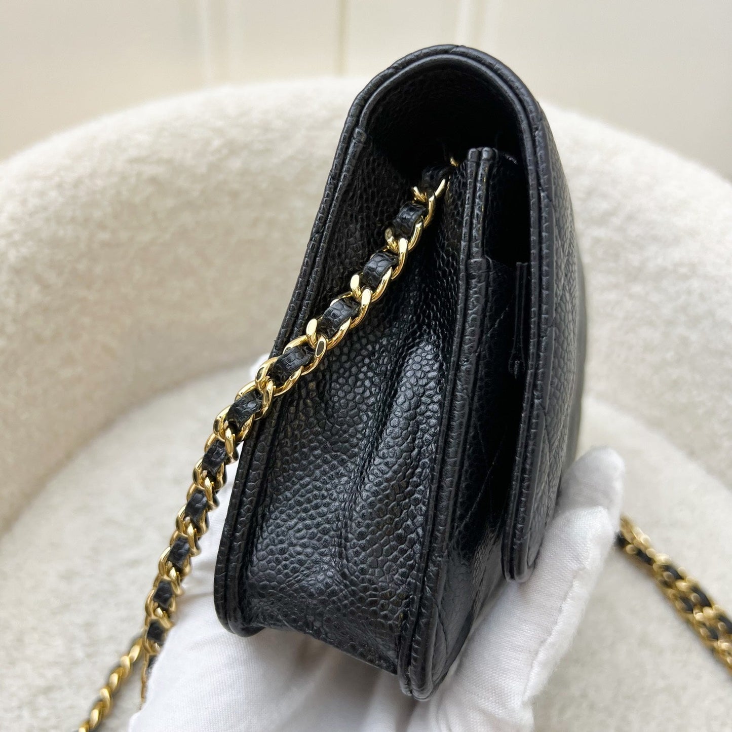 Chanel Classic Wallet on Chain WOC in Black Caviar and GHW